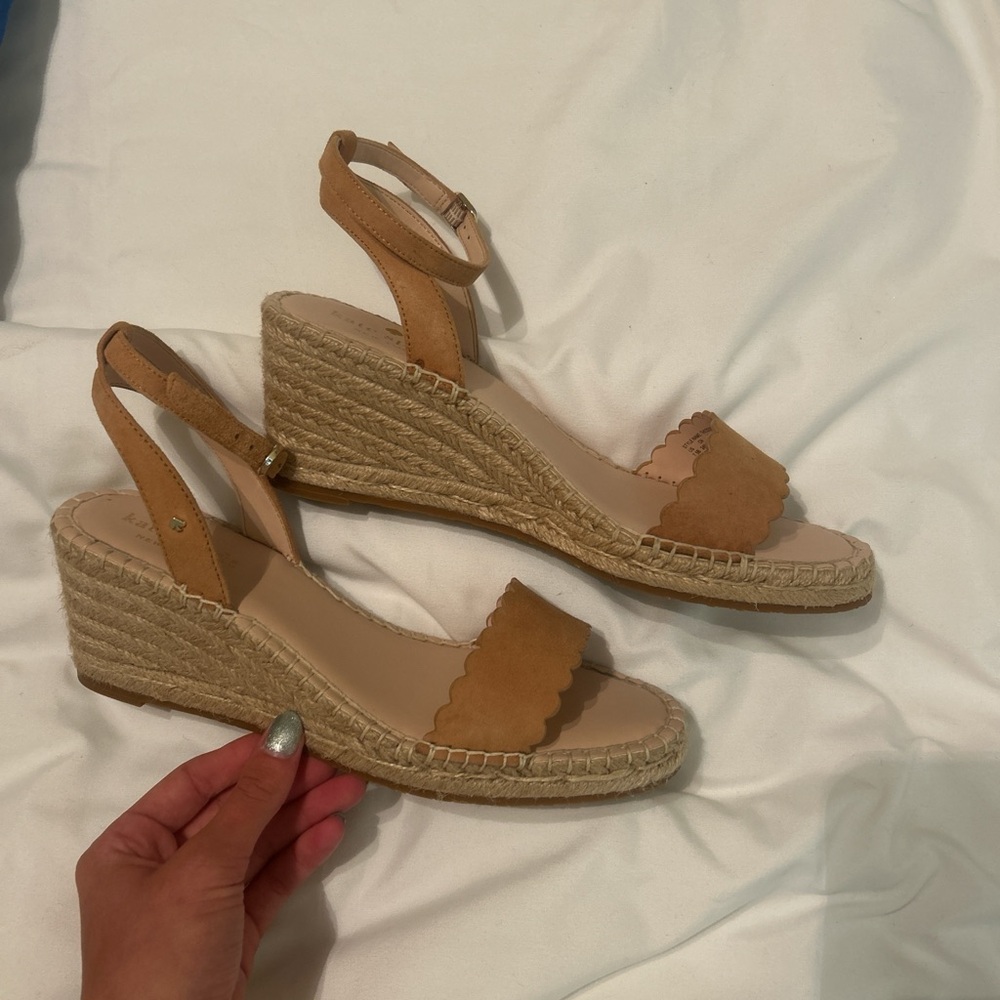 Kate Spade Tan Espadrille Wedge Sandals